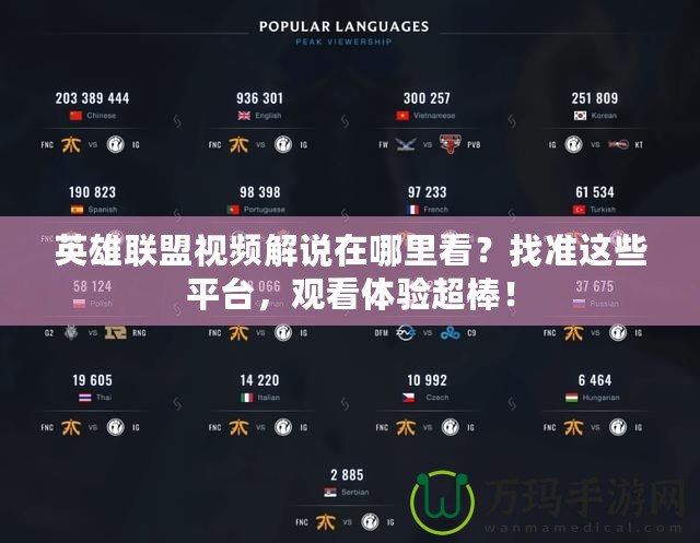 英雄聯(lián)盟視頻解說在哪里看？找準這些平臺，觀看體驗超棒！