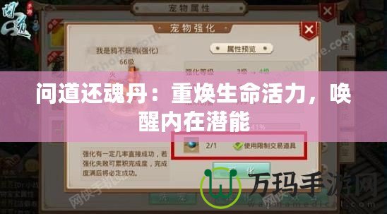 問道還魂丹：重?zé)ㄉ盍?，喚醒?nèi)在潛能