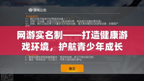 網(wǎng)游實(shí)名制——打造健康游戲環(huán)境，護(hù)航青少年成長