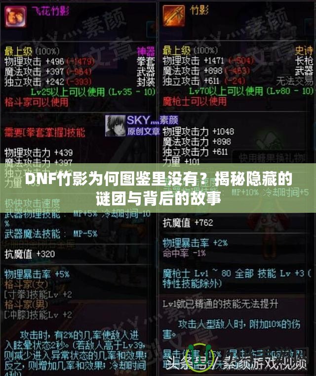 DNF竹影為何圖鑒里沒有？揭秘隱藏的謎團與背后的故事