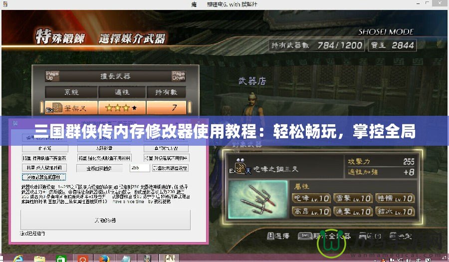 三國群俠傳內(nèi)存修改器使用教程：輕松暢玩，掌控全局