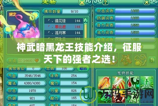 神武暗黑龍王技能介紹，征服天下的強(qiáng)者之選！