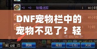 DNF寵物欄中的寵物不見了？輕松解決方法大揭秘