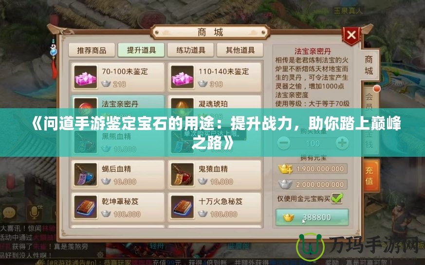 《問道手游鑒定寶石的用途：提升戰(zhàn)力，助你踏上巔峰之路》