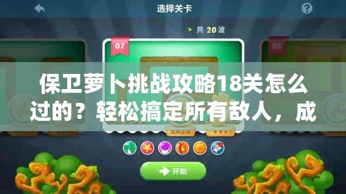 保衛(wèi)蘿卜挑戰(zhàn)攻略18關(guān)怎么過的？輕松搞定所有敵人，成為保衛(wèi)大師！