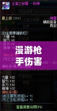 漫游槍手傷害高嗎？深入分析《游戲名字》中的職業(yè)定位與玩法優(yōu)勢