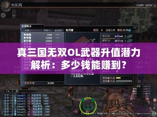 真三國無雙OL武器升值潛力解析：多少錢能賺到？