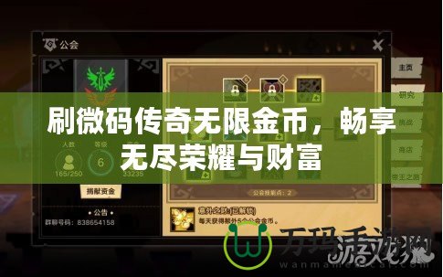 刷微碼傳奇無限金幣，暢享無盡榮耀與財(cái)富