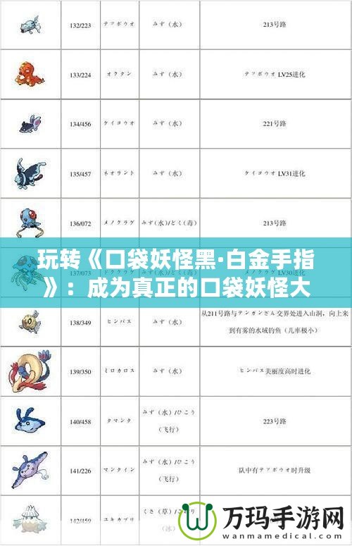 玩轉(zhuǎn)《口袋妖怪黑·白金手指》：成為真正的口袋妖怪大師！