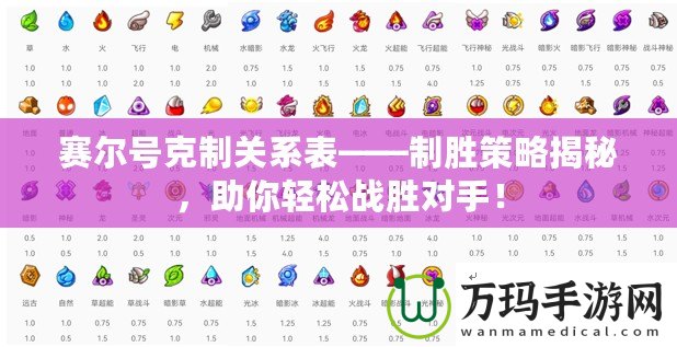 賽爾號克制關(guān)系表——制勝策略揭秘，助你輕松戰(zhàn)勝對手！
