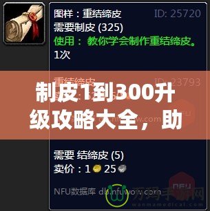 制皮1到300升級攻略大全，助你快速掌握制皮技巧！