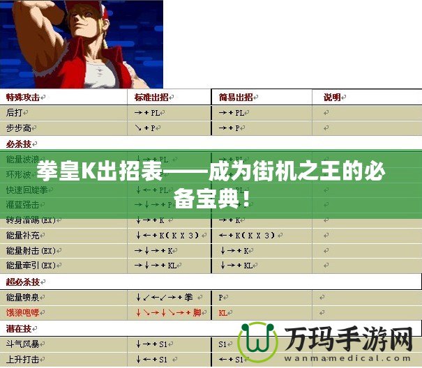 拳皇K出招表——成為街機(jī)之王的必備寶典！