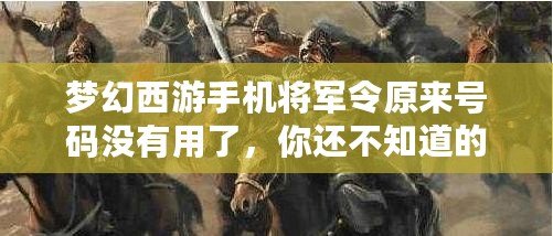 夢幻西游手機將軍令原來號碼沒有用了，你還不知道的那些事！