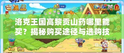 洛克王國高黎貢山藥哪里能買？揭秘購買途徑與選購技巧