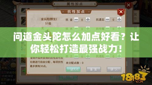 問道金頭陀怎么加點(diǎn)好看？讓你輕松打造最強(qiáng)戰(zhàn)力！