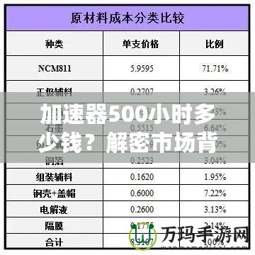 加速器500小時(shí)多少錢(qián)？解密市場(chǎng)背后的價(jià)格真相