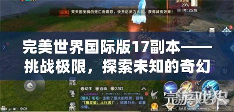 完美世界國際版17副本——挑戰(zhàn)極限，探索未知的奇幻冒險