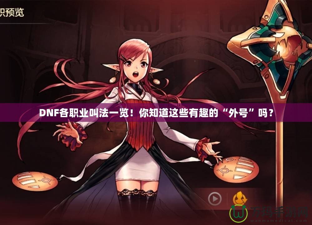DNF各職業(yè)叫法一覽！你知道這些有趣的“外號(hào)”嗎？