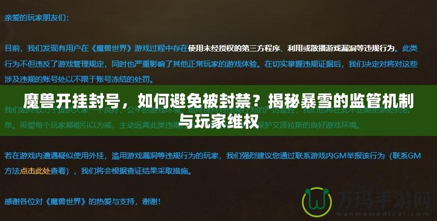 魔獸開掛封號(hào)，如何避免被封禁？揭秘暴雪的監(jiān)管機(jī)制與玩家維權(quán)