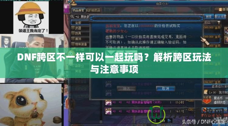 DNF跨區(qū)不一樣可以一起玩嗎？解析跨區(qū)玩法與注意事項