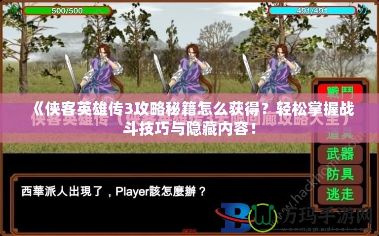 《俠客英雄傳3攻略秘籍怎么獲得？輕松掌握戰(zhàn)斗技巧與隱藏內(nèi)容！