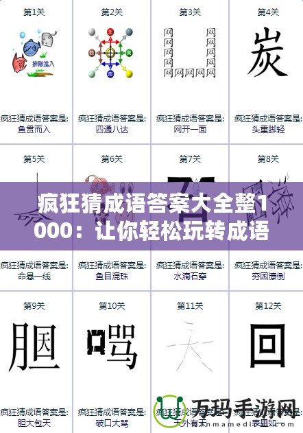 瘋狂猜成語(yǔ)答案大全整1000：讓你輕松玩轉(zhuǎn)成語(yǔ)挑戰(zhàn)，秒懂答案！