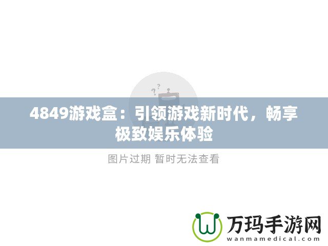 4849游戲盒：引領(lǐng)游戲新時代，暢享極致娛樂體驗(yàn)