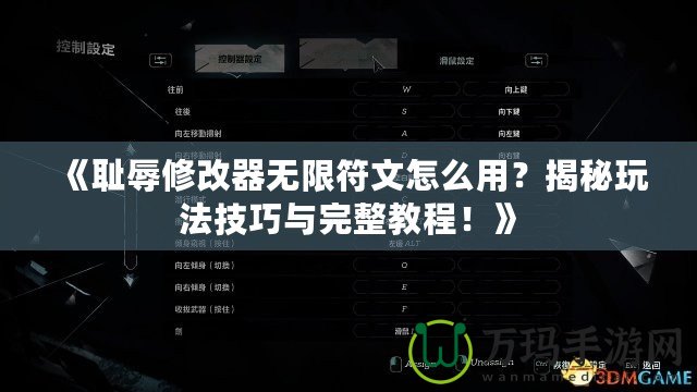 《恥辱修改器無限符文怎么用？揭秘玩法技巧與完整教程！》