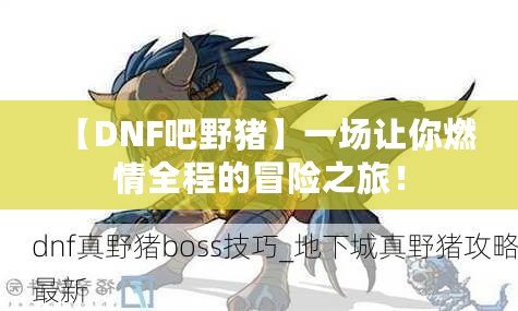 【DNF吧野豬】一場讓你燃情全程的冒險之旅！