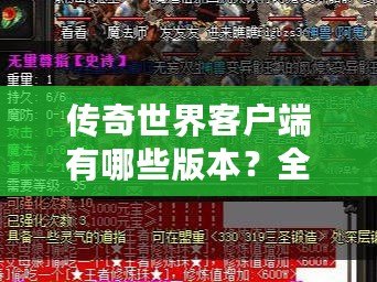 傳奇世界客戶端有哪些版本？全面解析各大版本特點(diǎn)與優(yōu)勢