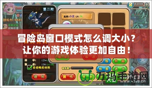 冒險(xiǎn)島窗口模式怎么調(diào)大??？讓你的游戲體驗(yàn)更加自由！