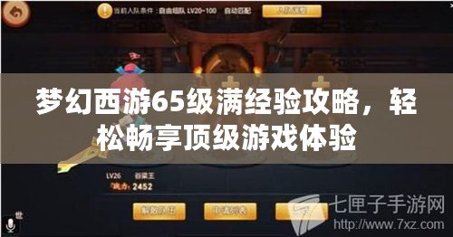 夢幻西游65級滿經(jīng)驗攻略，輕松暢享頂級游戲體驗