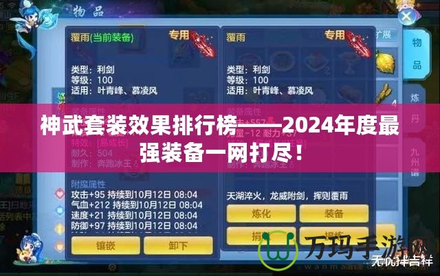 神武套裝效果排行榜——2024年度最強裝備一網(wǎng)打盡！