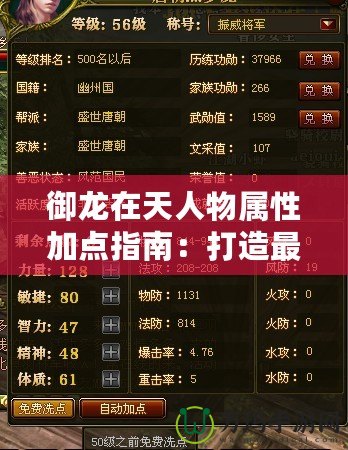御龍在天人物屬性加點指南：打造最強角色，制霸戰(zhàn)場