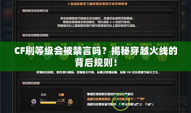CF刷等級會被禁言嗎？揭秘穿越火線的背后規(guī)則！