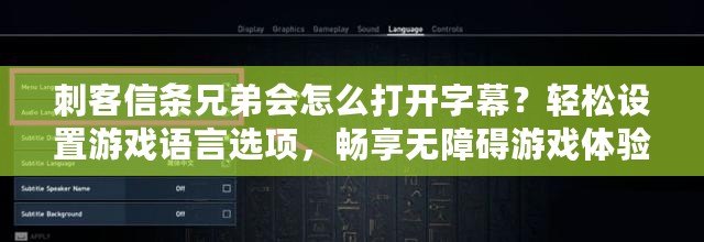 刺客信條兄弟會怎么打開字幕？輕松設(shè)置游戲語言選項，暢享無障礙游戲體驗