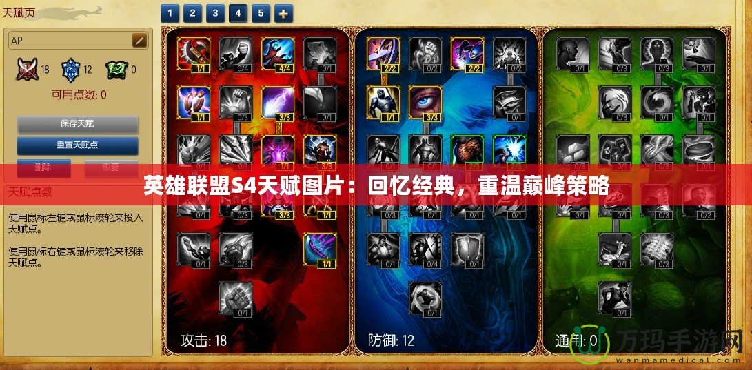 英雄聯(lián)盟S4天賦圖片：回憶經(jīng)典，重溫巔峰策略