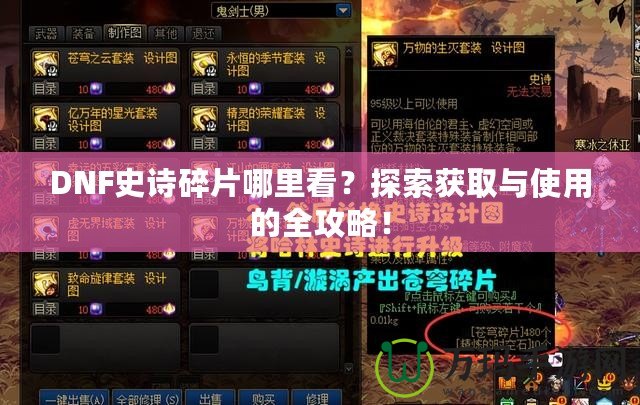 DNF史詩碎片哪里看？探索獲取與使用的全攻略！