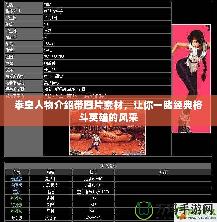 拳皇人物介紹帶圖片素材，讓你一睹經(jīng)典格斗英雄的風采