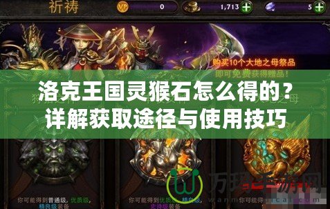 洛克王國靈猴石怎么得的？詳解獲取途徑與使用技巧