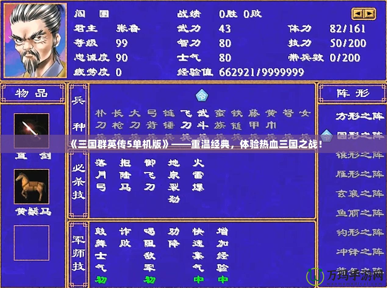 《三國群英傳5單機版》——重溫經(jīng)典，體驗熱血三國之戰(zhàn)！