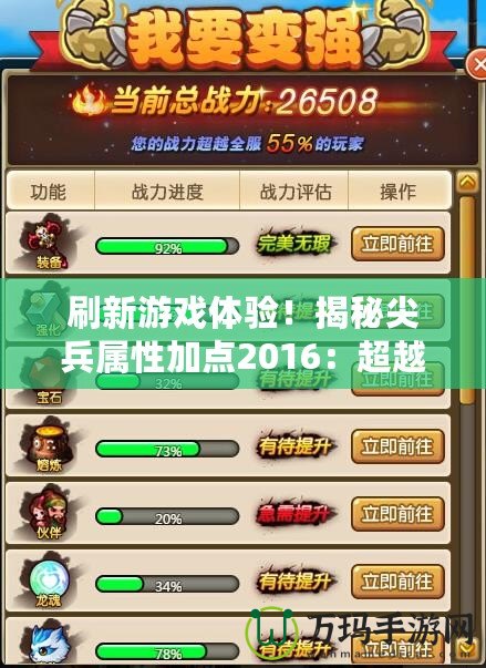 刷新游戲體驗！揭秘尖兵屬性加點2016：超越極限的戰(zhàn)斗力提升