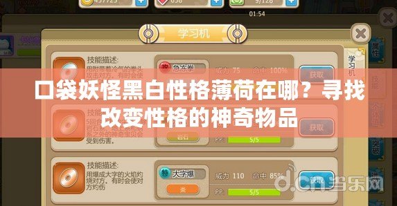 口袋妖怪黑白性格薄荷在哪？尋找改變性格的神奇物品