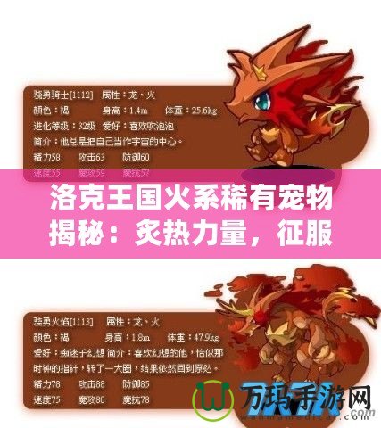 洛克王國火系稀有寵物揭秘：炙熱力量，征服全場！