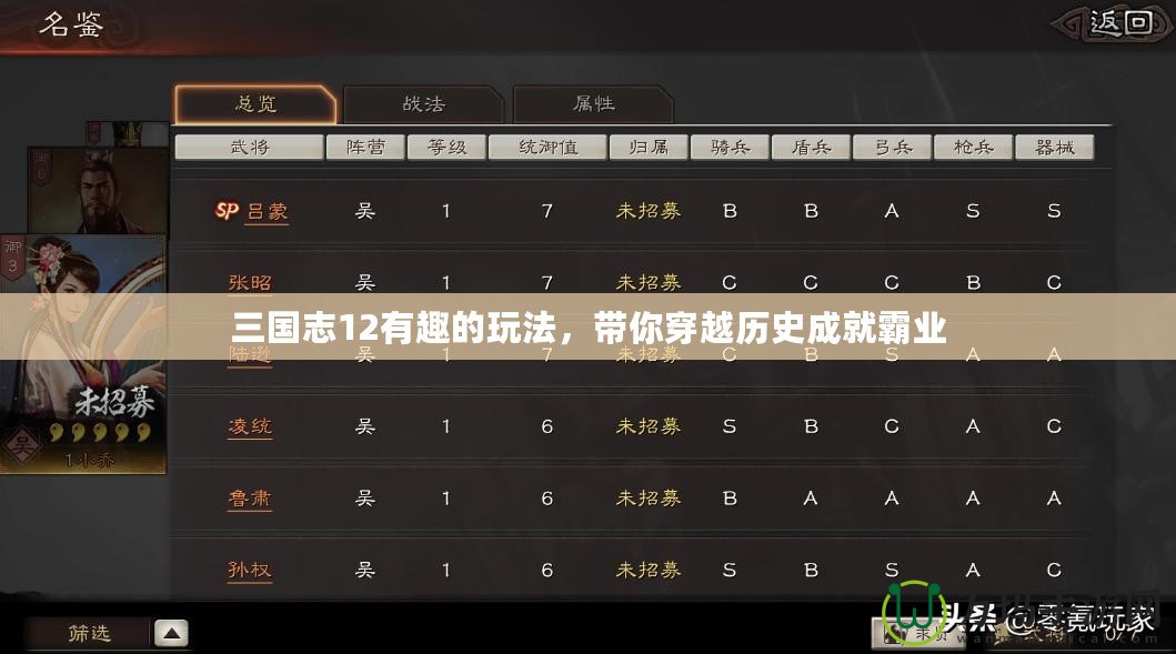 三國(guó)志12有趣的玩法，帶你穿越歷史成就霸業(yè)