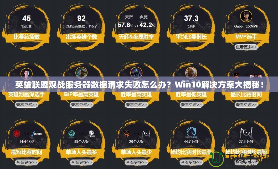 英雄聯(lián)盟觀戰(zhàn)服務(wù)器數(shù)據(jù)請(qǐng)求失敗怎么辦？Win10解決方案大揭秘！