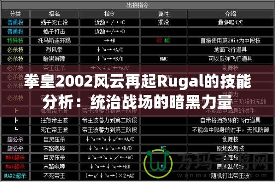 拳皇2002風云再起Rugal的技能分析：統(tǒng)治戰(zhàn)場的暗黑力量