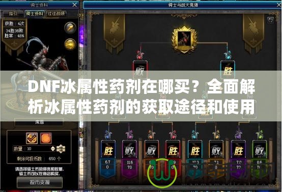 DNF冰屬性藥劑在哪買(mǎi)？全面解析冰屬性藥劑的獲取途徑和使用技巧