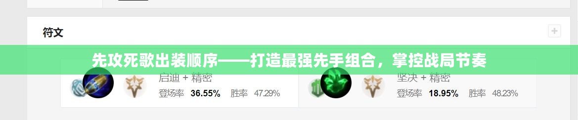 先攻死歌出裝順序——打造最強(qiáng)先手組合，掌控戰(zhàn)局節(jié)奏
