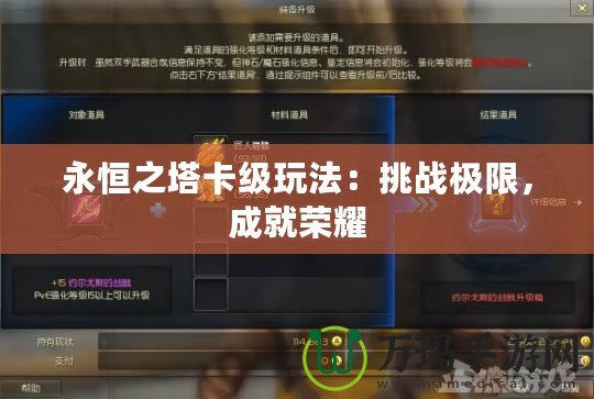 永恒之塔卡級(jí)玩法：挑戰(zhàn)極限，成就榮耀